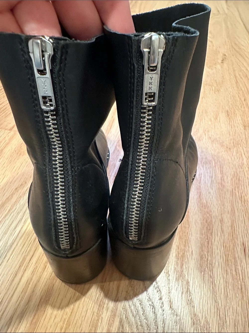 Treasure & Bond Black Pointed Toe Ankle Booties with Block Heel